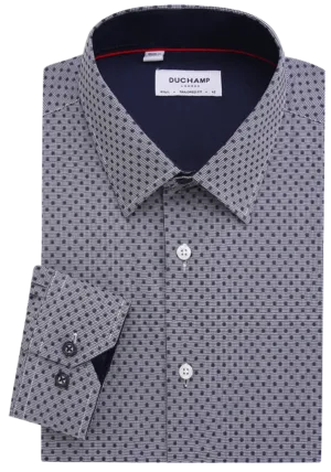 Duchamp London Navy Dot Dress Shirt