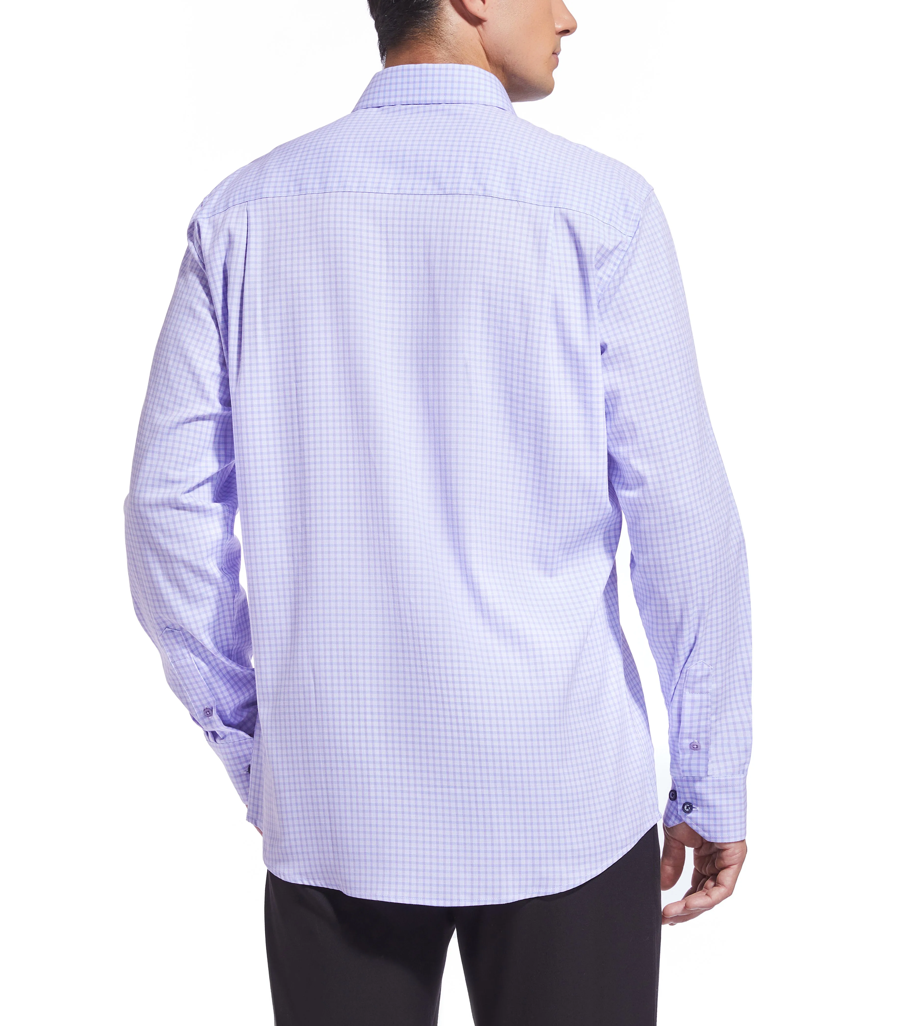 Duchamp London Purple Check Dress Shirt