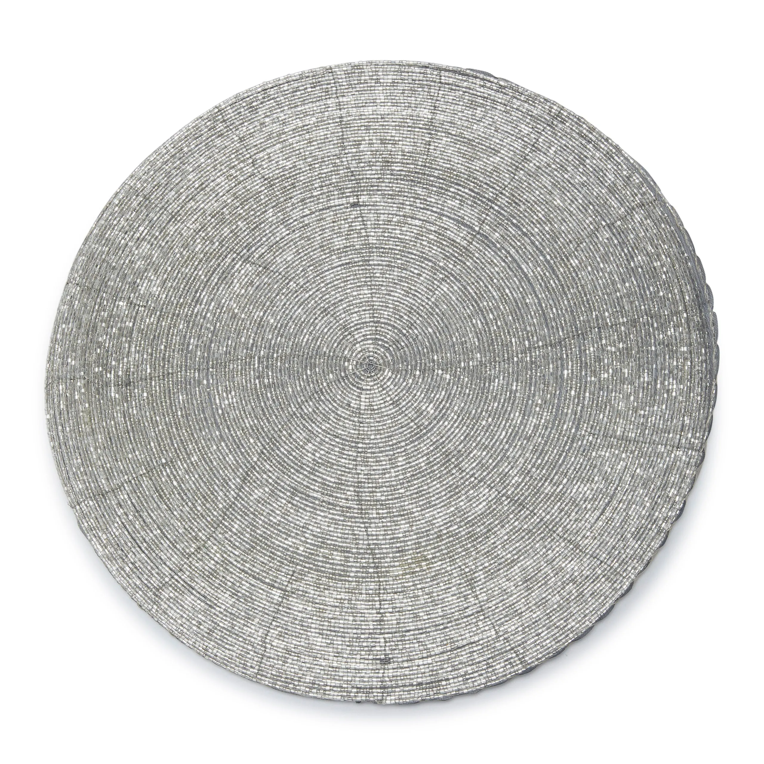 DWELL PLAIN BEADED PLACEMAT (36CM - SILVER)
