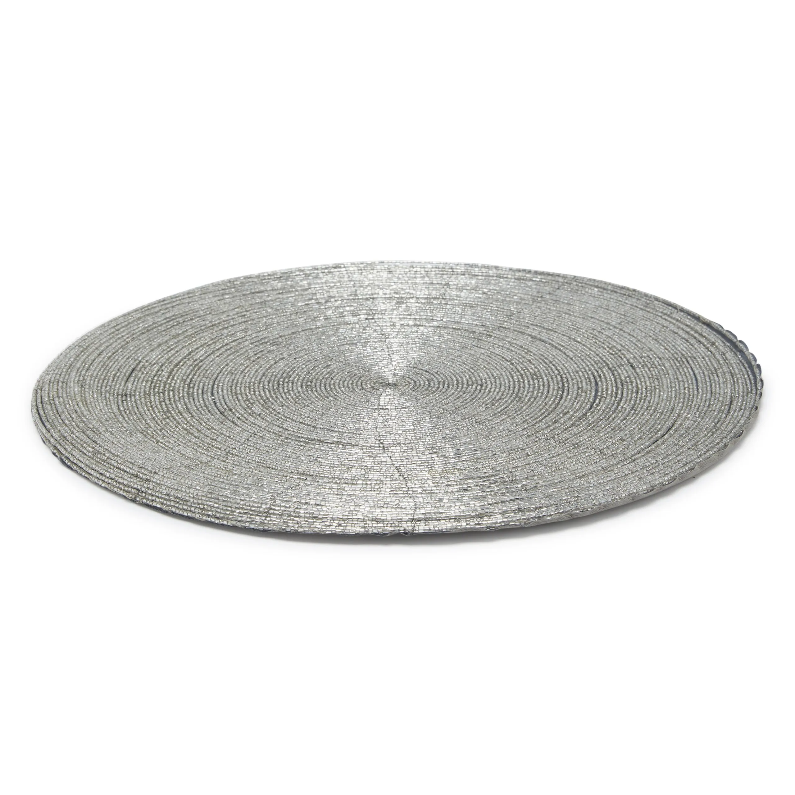 DWELL PLAIN BEADED PLACEMAT (36CM - SILVER)