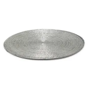 DWELL PLAIN BEADED PLACEMAT (36CM - SILVER)