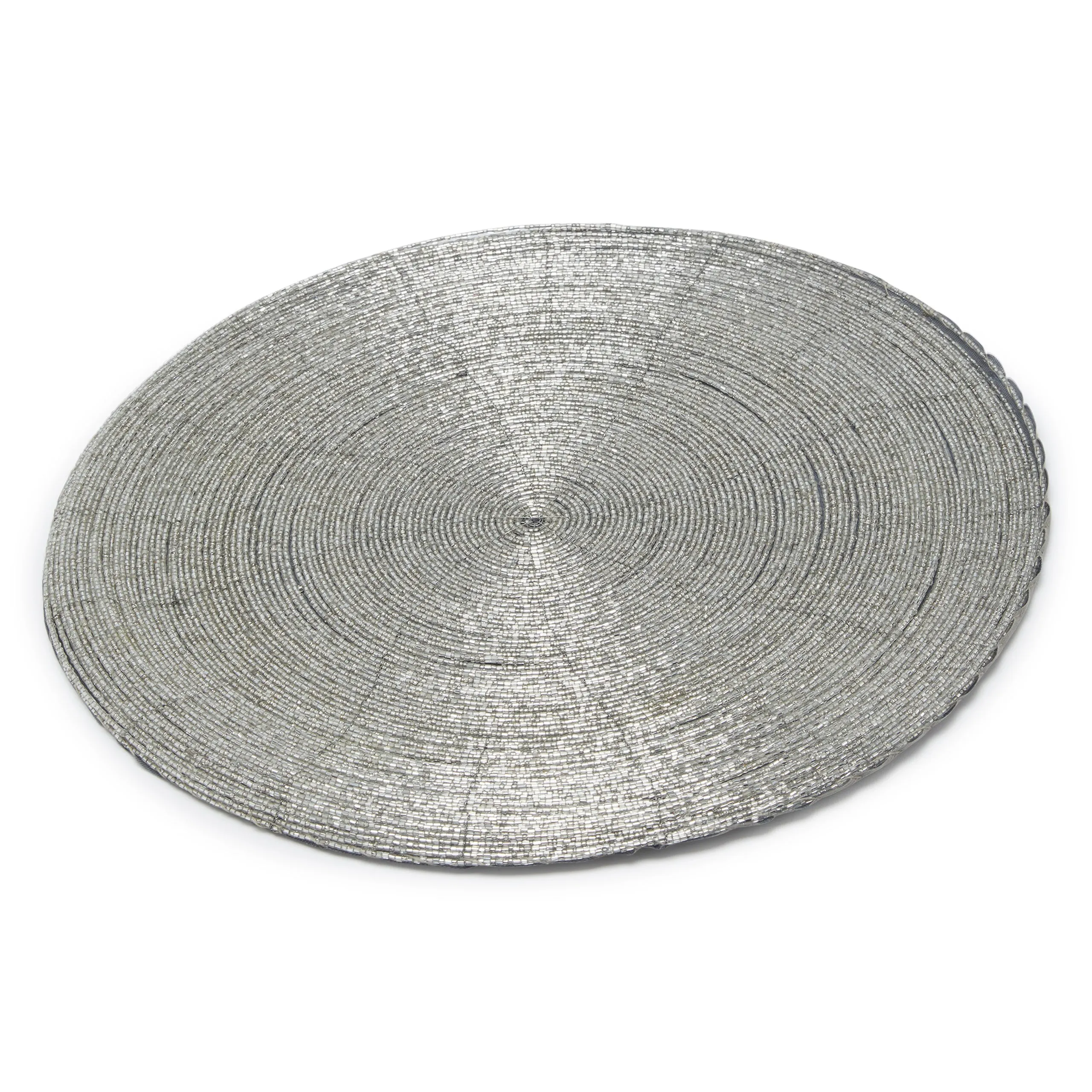DWELL PLAIN BEADED PLACEMAT (36CM - SILVER)