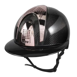 E-LIGHT Carbon Helmet - Shine Polo with 3 Rosegold Inserts by KEP