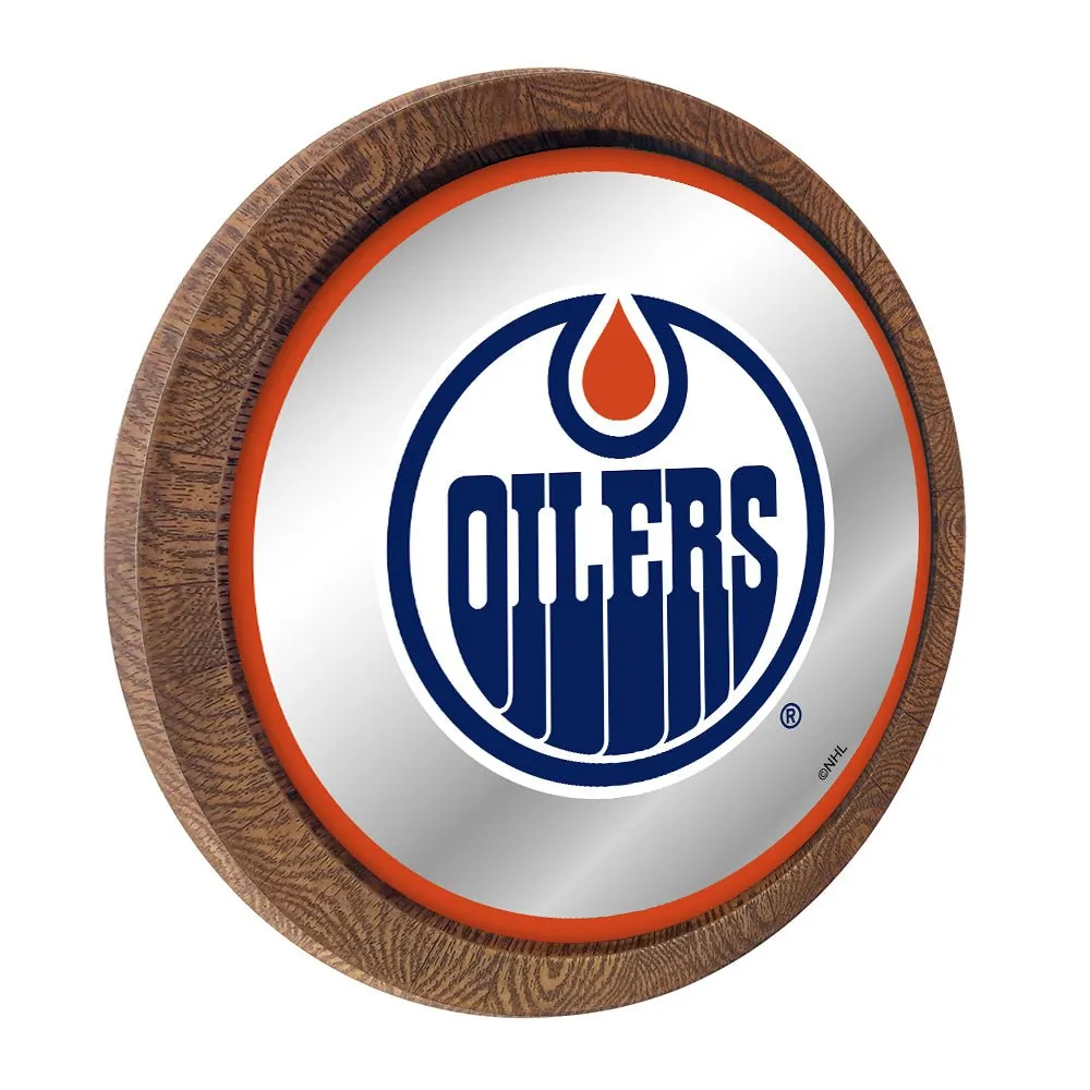 Edmonton Oilers: Mirrored Barrel Top Wall Sign