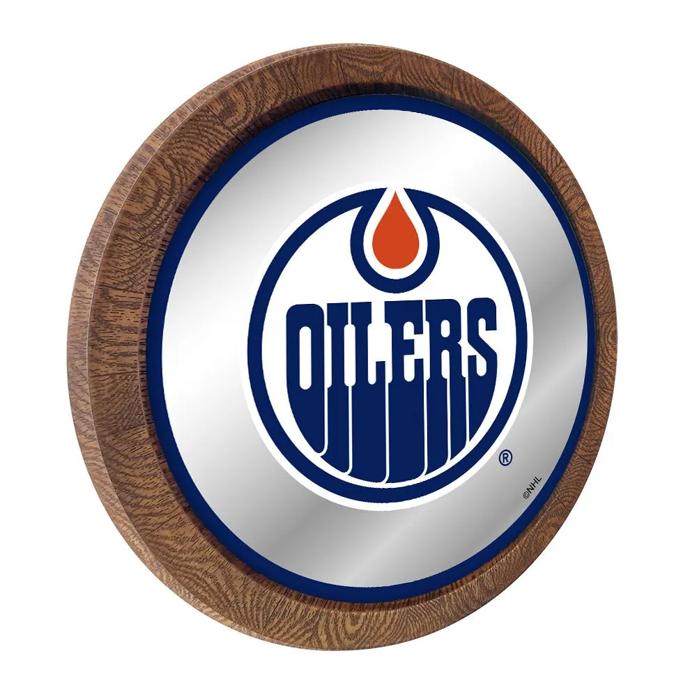 Edmonton Oilers: Mirrored Barrel Top Wall Sign