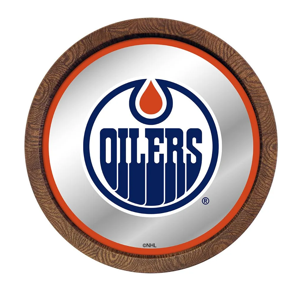 Edmonton Oilers: Mirrored Barrel Top Wall Sign