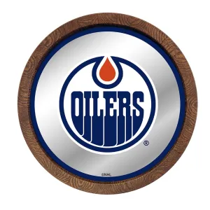 Edmonton Oilers: Mirrored Barrel Top Wall Sign