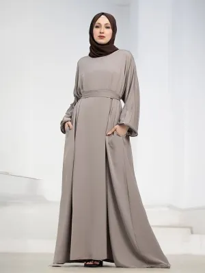 Elegance Essential Abaya with Belt and Pockets