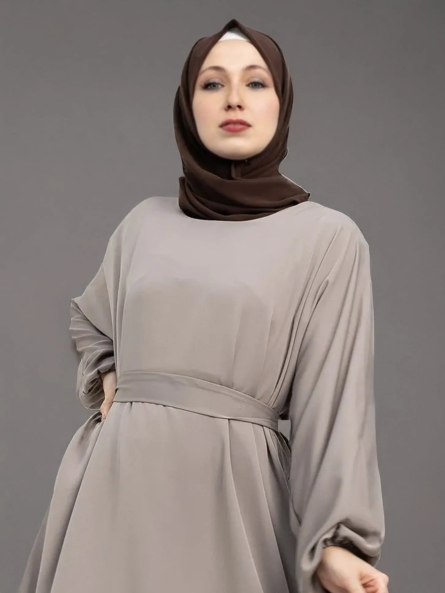 Elegance Essential Abaya with Belt and Pockets