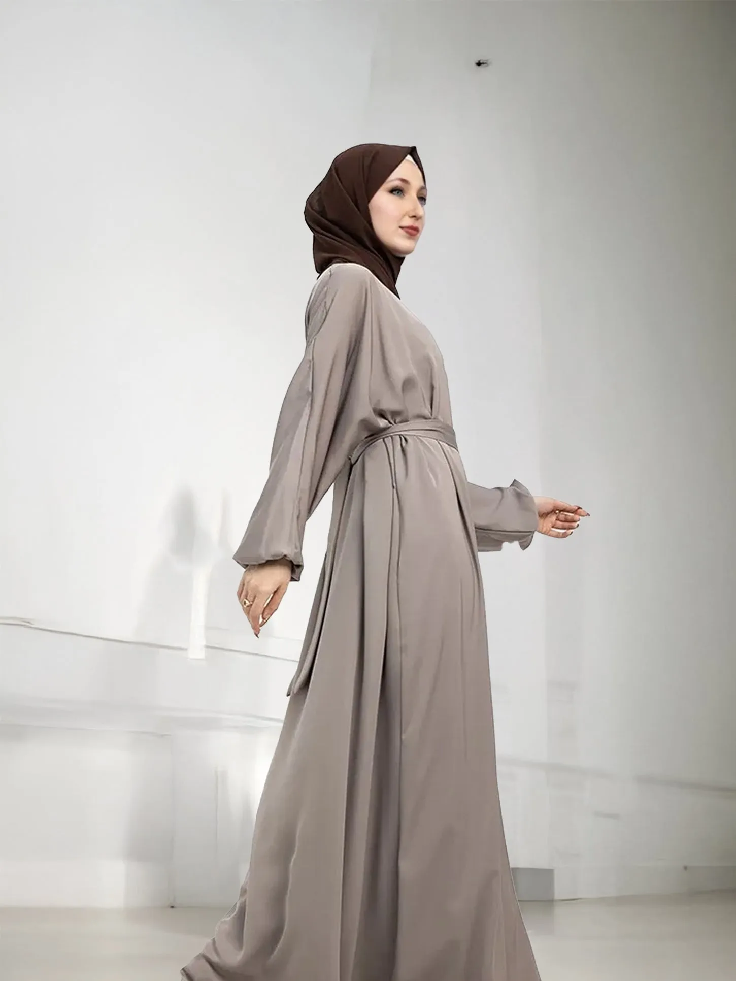 Elegance Essential Abaya with Belt and Pockets