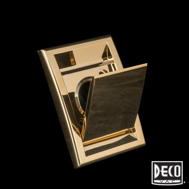 Elegant Polished Brass Square Door Central Vacuum Wall Inlet
