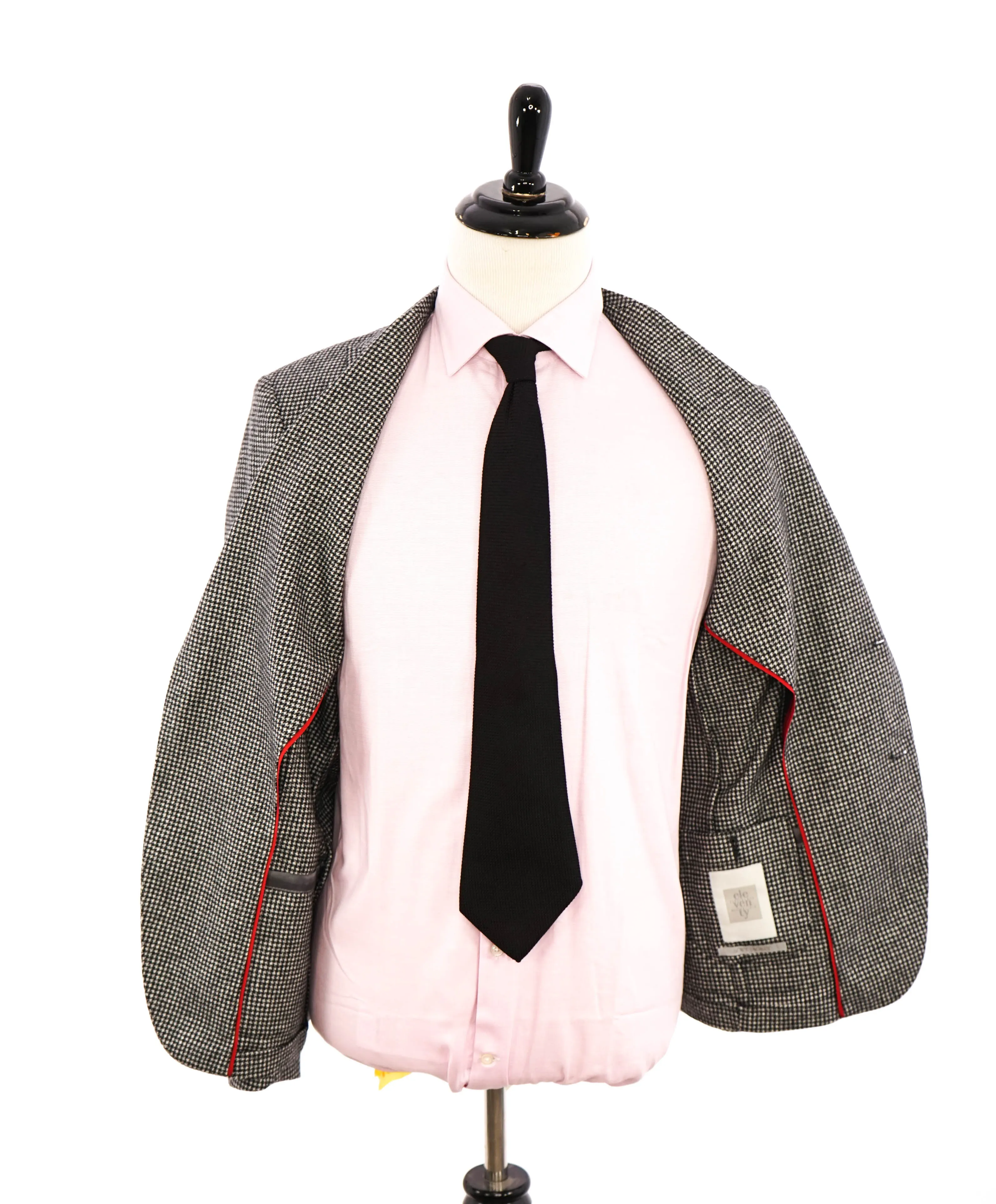 ELEVENTY - Black & Ivory HOUNDSTOOTH Semi-Lined Blazer - 40US (50 EU)