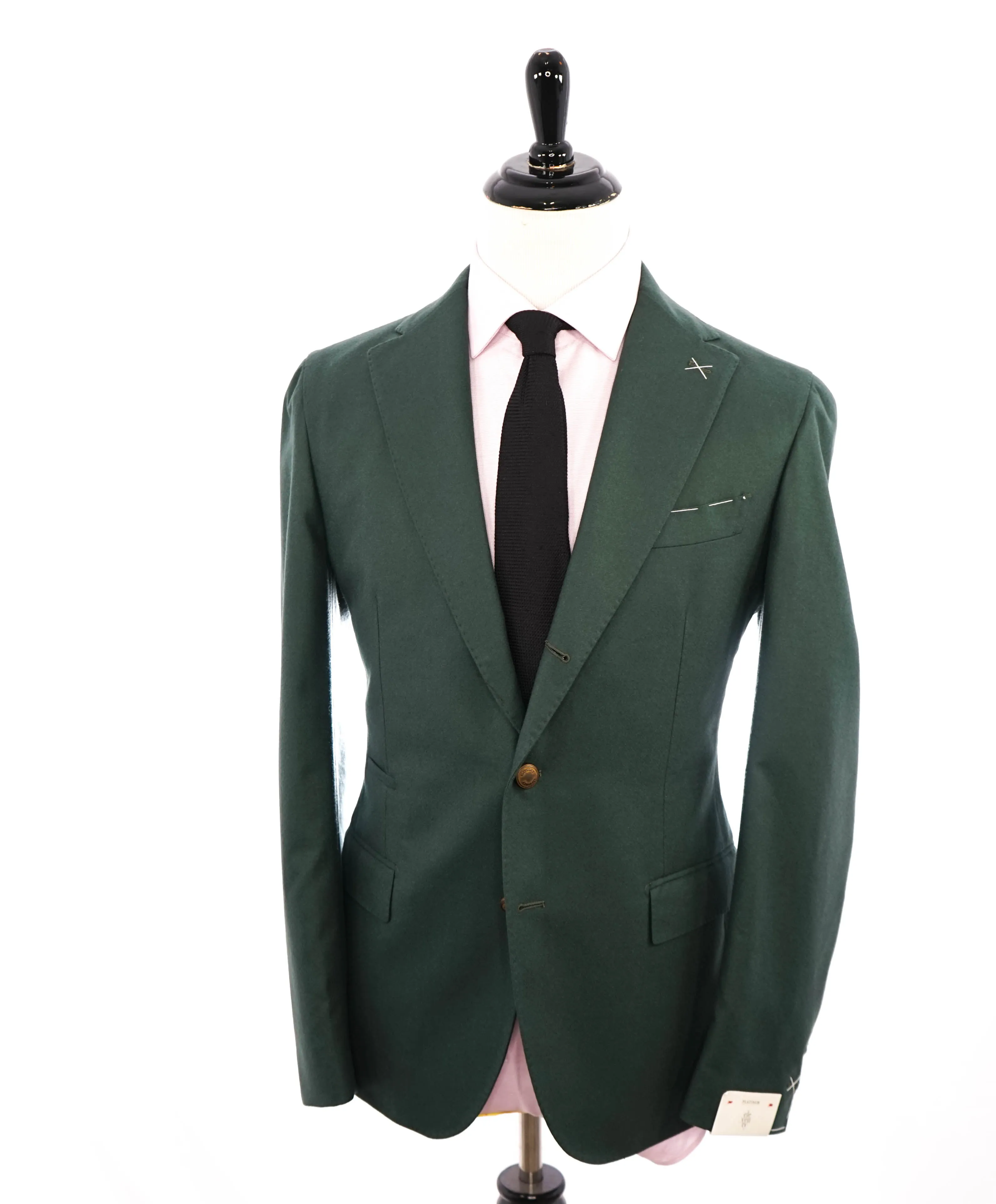ELEVENTY - Green Flannel Gold Button Semi-Lined Wool Blazer - 40 (50 EU)