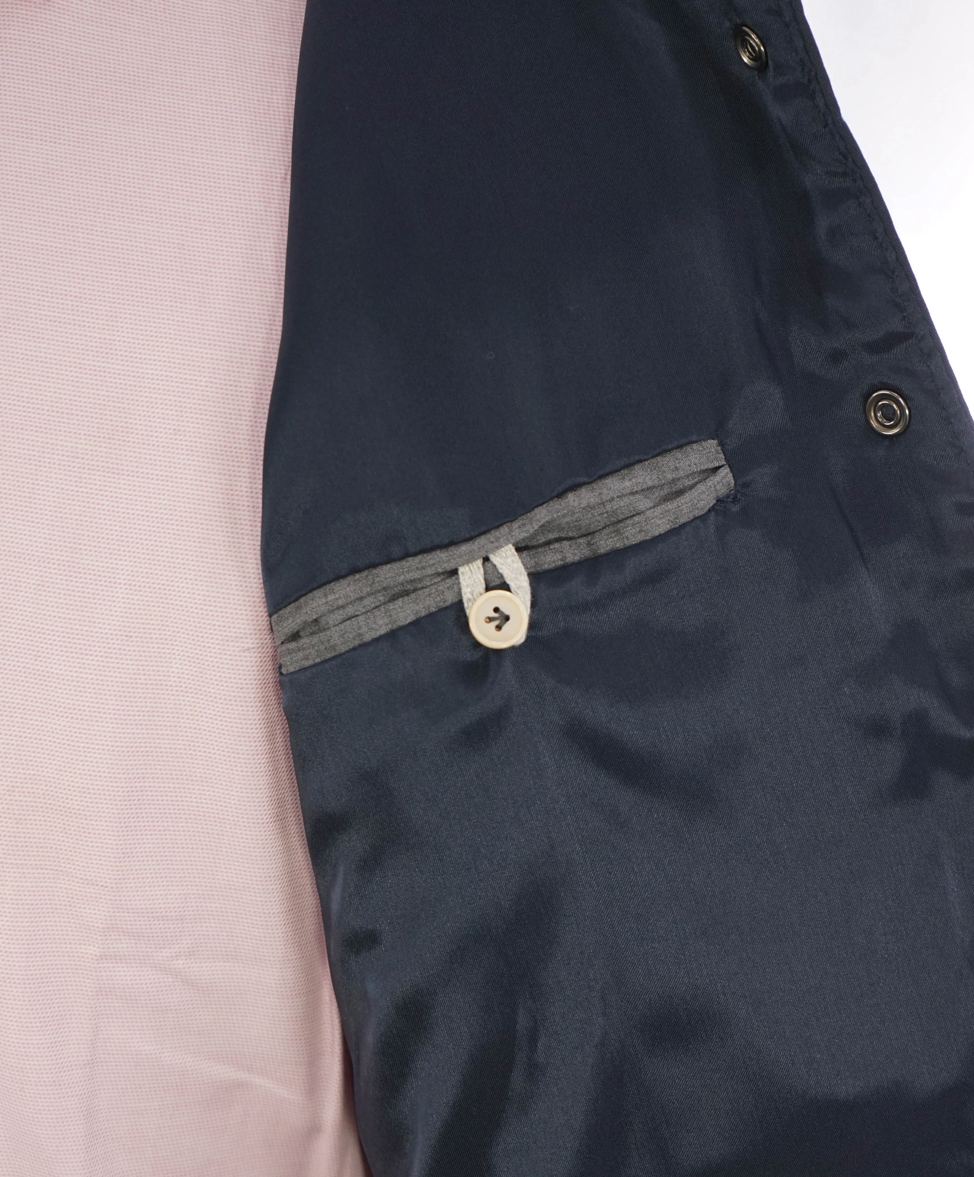 ELEVENTY PLATINUM - Navy Blue Snap Cotton Blend Shirt Jacket Coat - L