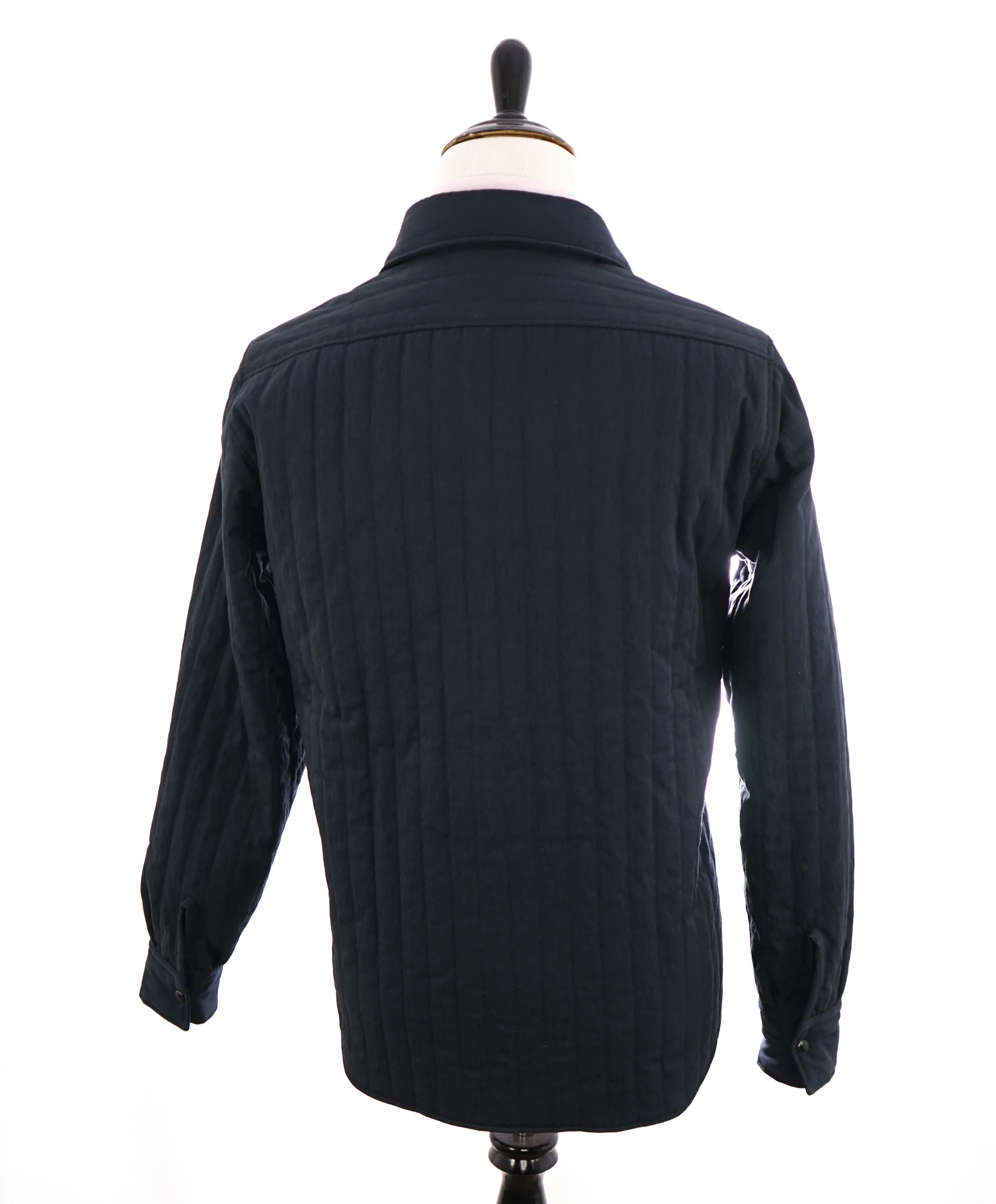 ELEVENTY PLATINUM - Navy Blue Snap Cotton Blend Shirt Jacket Coat - L