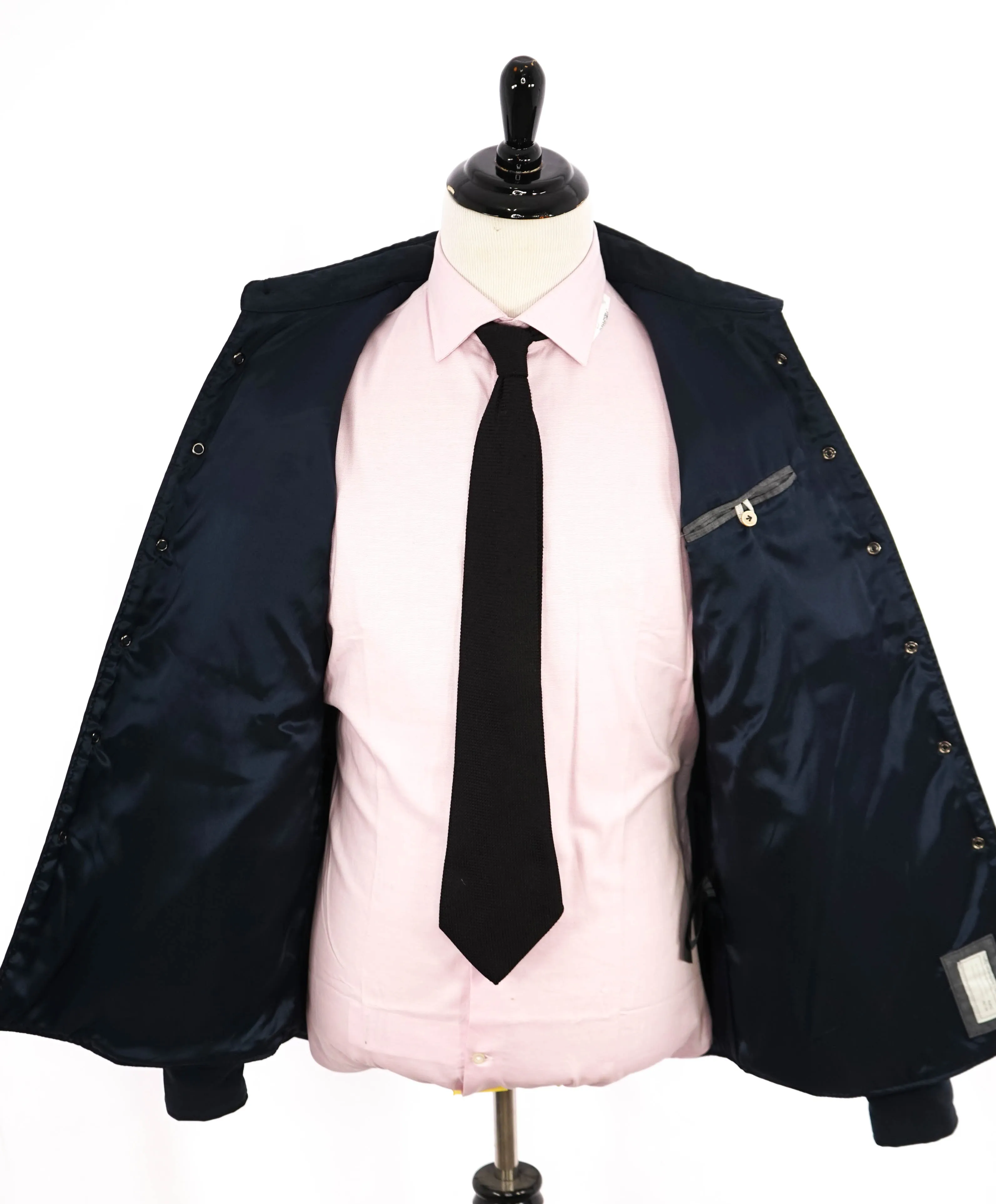 ELEVENTY PLATINUM - Navy Blue Snap Cotton Blend Shirt Jacket Coat - L