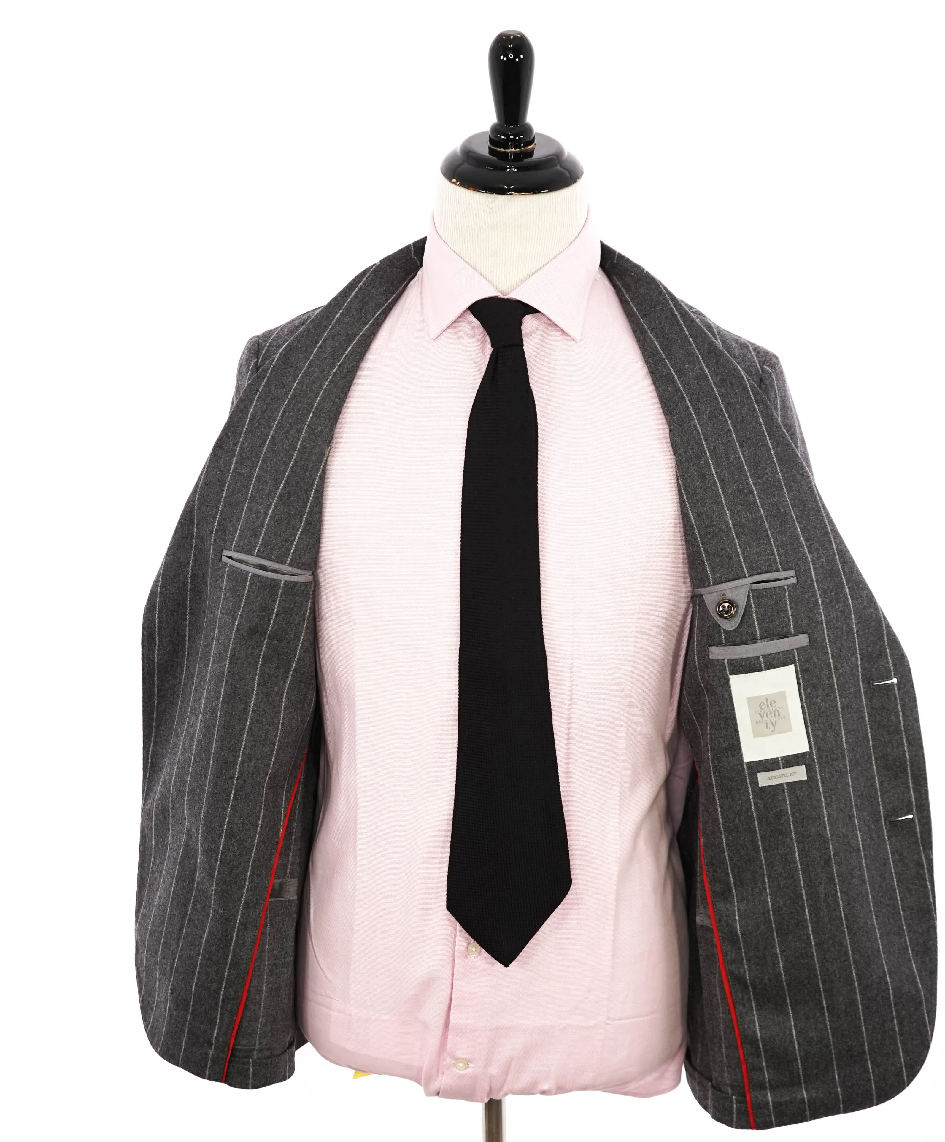 ELEVENTY - "WOOL & CASHMERE" Gray Chalk Stripe Blazer - 40 (50 EU)