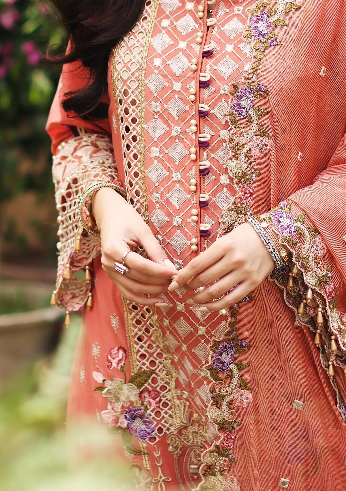 ELF-3A Japonica | Elaf Luxury Festive Lawn Collection 2022 | Unstitched Embroidered Lawn Suits