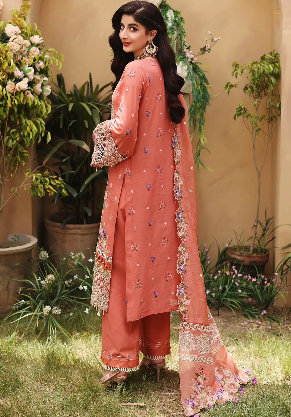 ELF-3A Japonica | Elaf Luxury Festive Lawn Collection 2022 | Unstitched Embroidered Lawn Suits