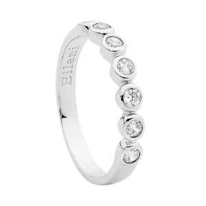 Ellani Sterling Silver With Bezel Set Cubic Zirconias Ring R505S