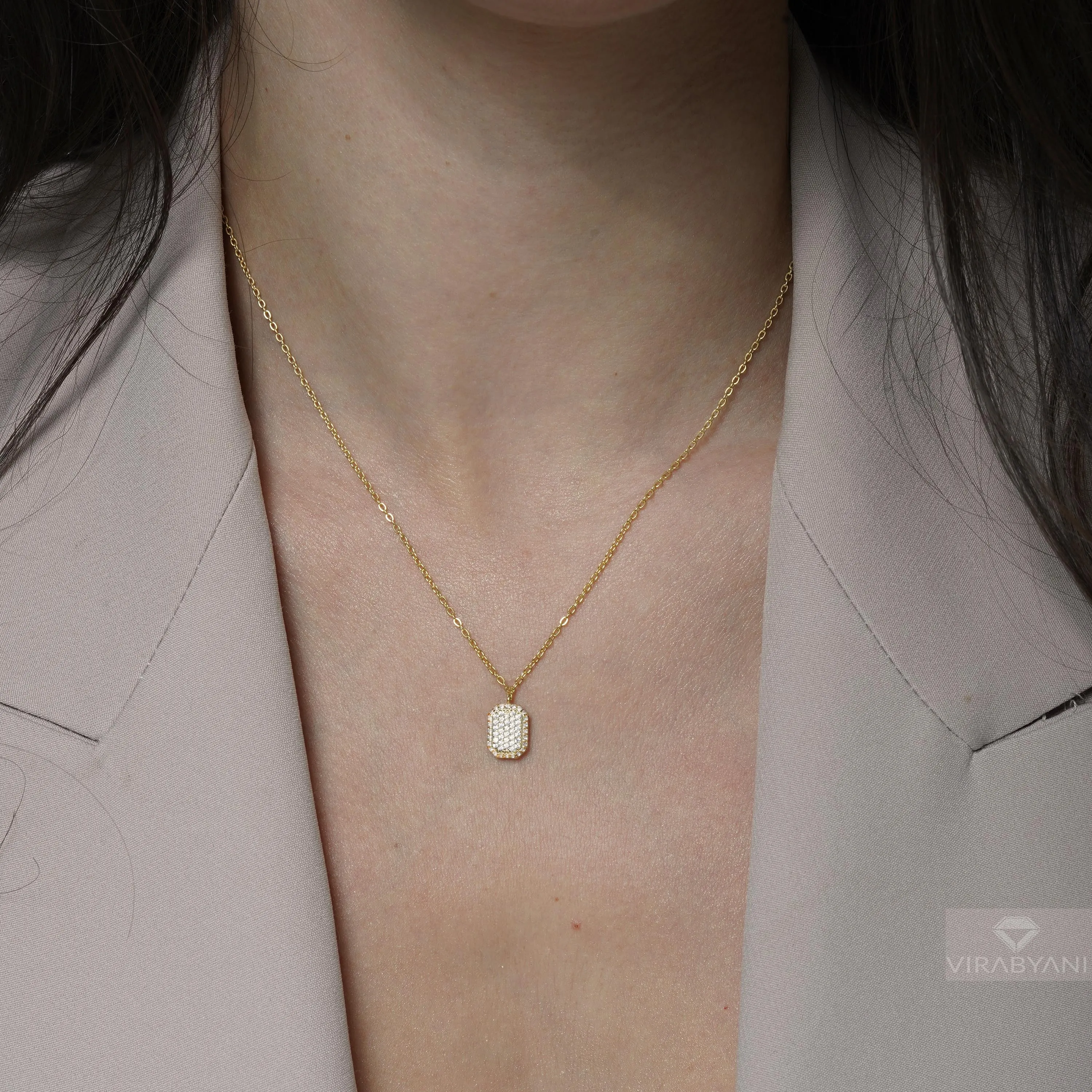 Emerald Shaped AMoré Pavé Necklace With 0.45 ct. Diamonds