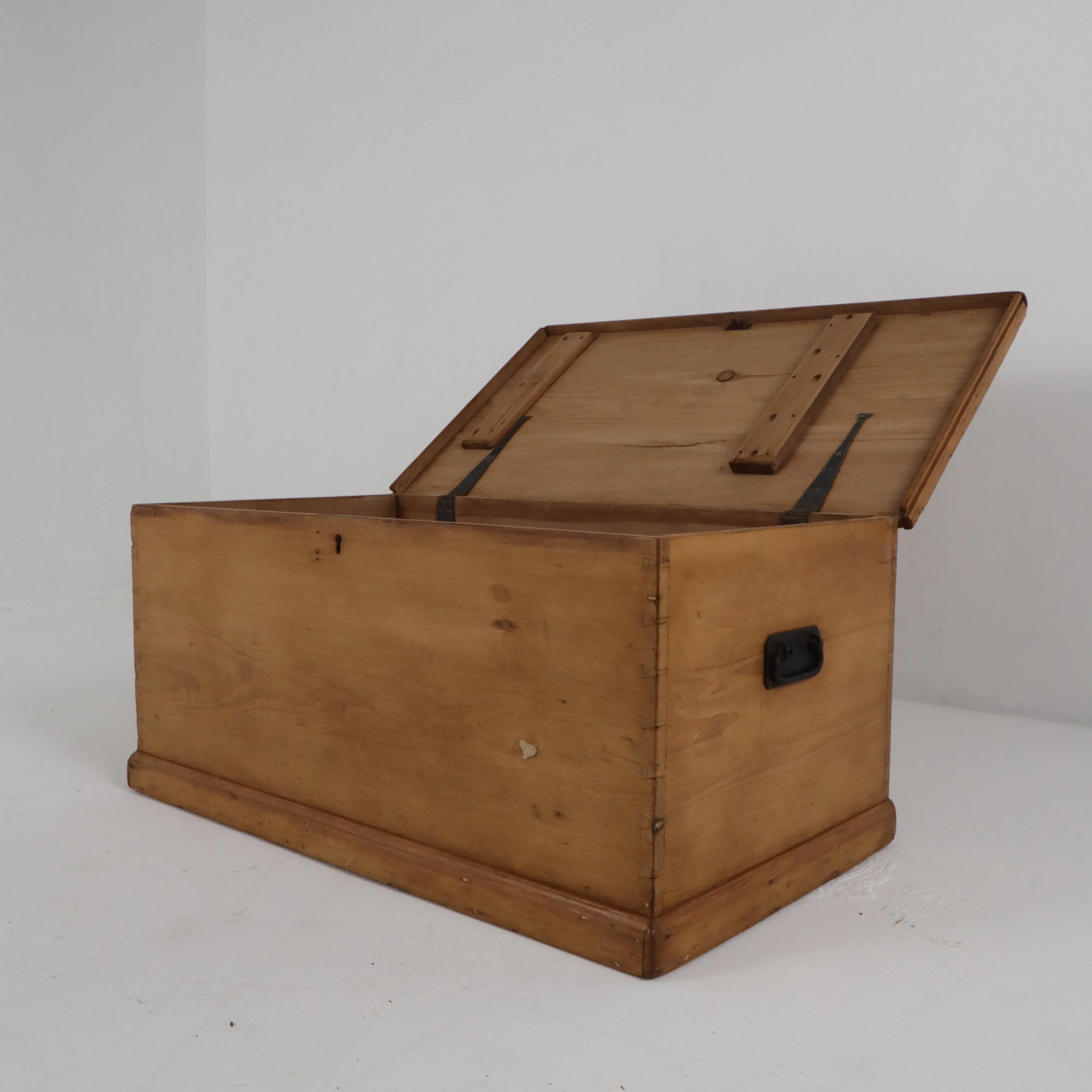 English Antique Pine Blanket Box c1880