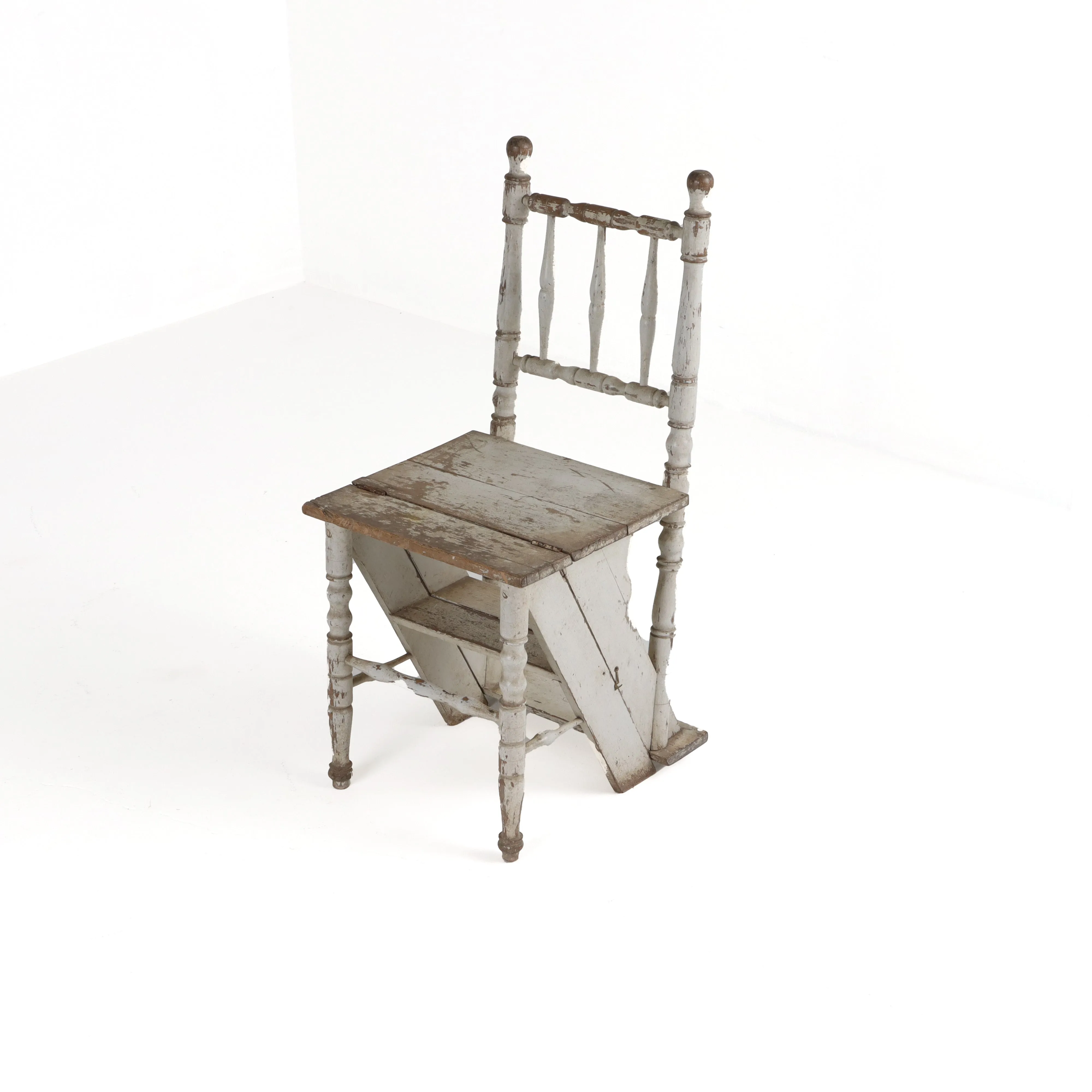 English Pine Folding Library Chair c1860