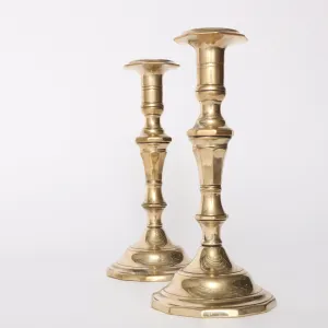 English Victorian Pair of Candle Sticks c1910