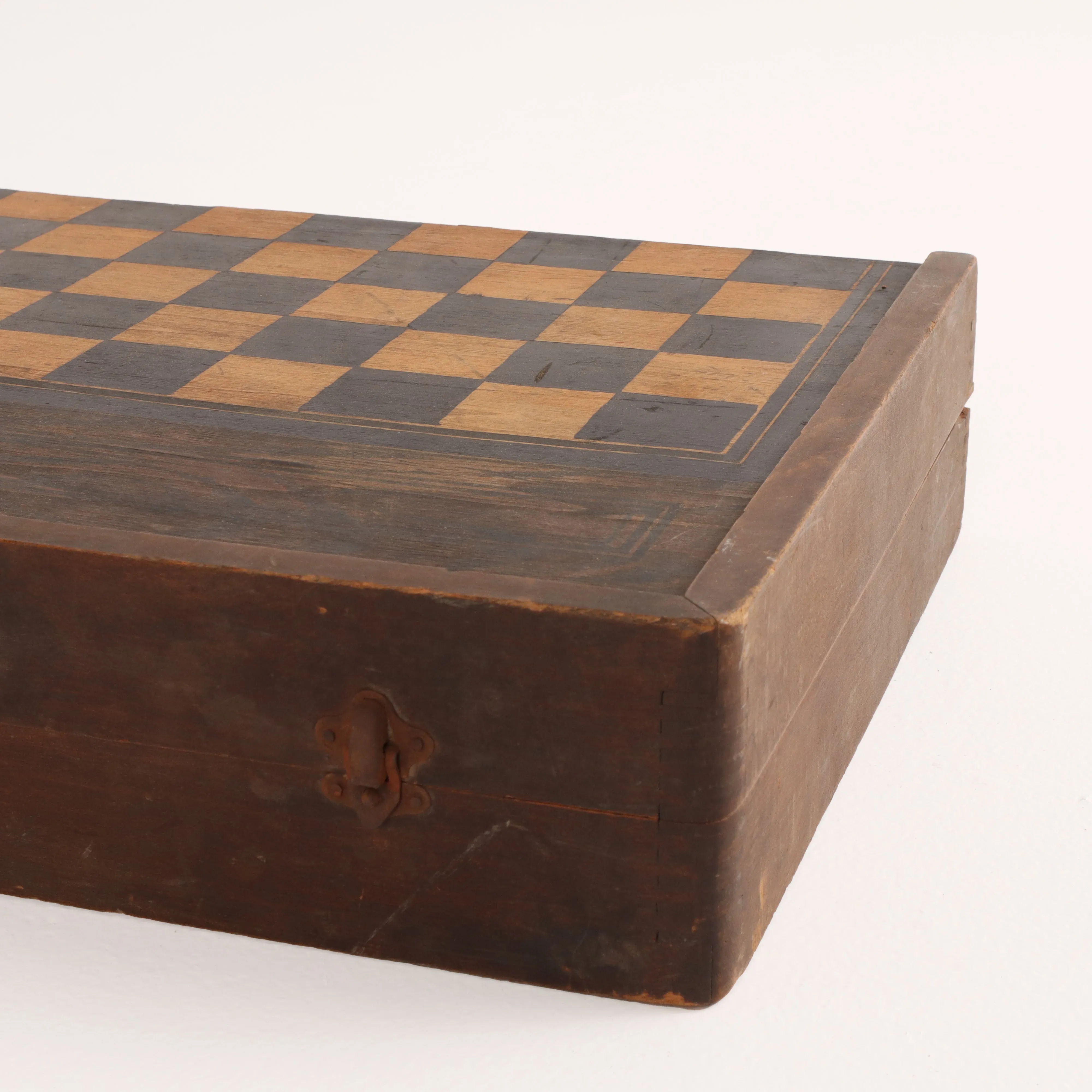 English Vintage Chess Board Game Box c1920