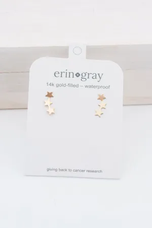 ERIN GRAY Teen Stud Triple Star Earrings