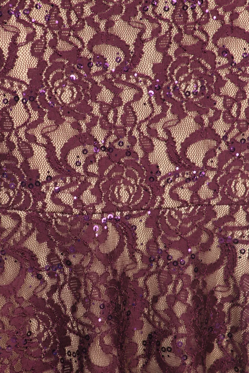 Eureka 2061 Cap Sleeve Lace Sheath Mermaid Dress High Neck