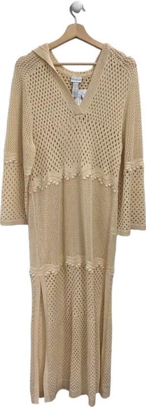 Evarae Beige Knitted Hooded Dress UK 8