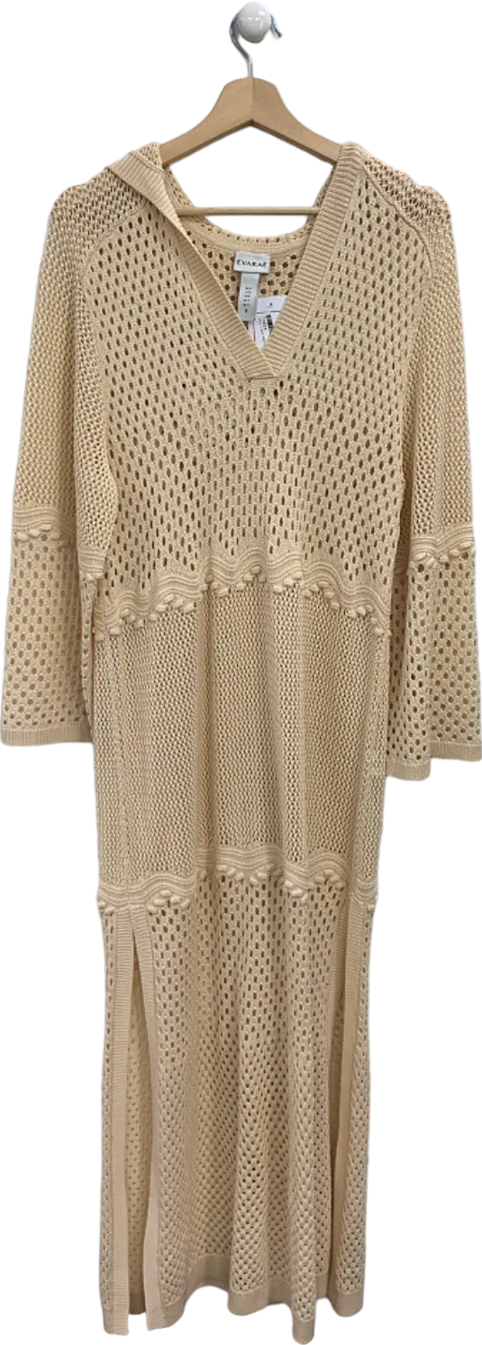 Evarae Beige Knitted Hooded Dress UK 8