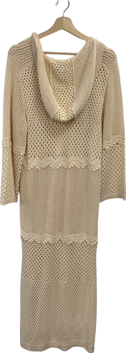 Evarae Beige Knitted Hooded Dress UK 8