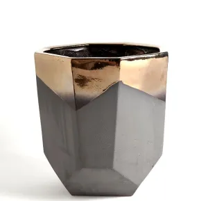 Faceted Banded Bronze Container - Global Views