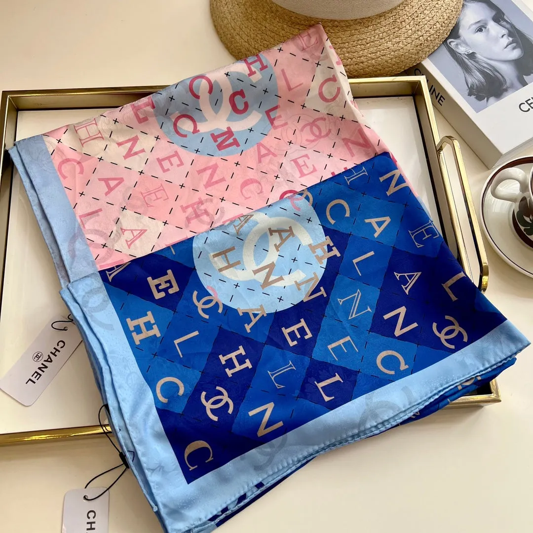 Fashion CC double-sided printed silk scarf