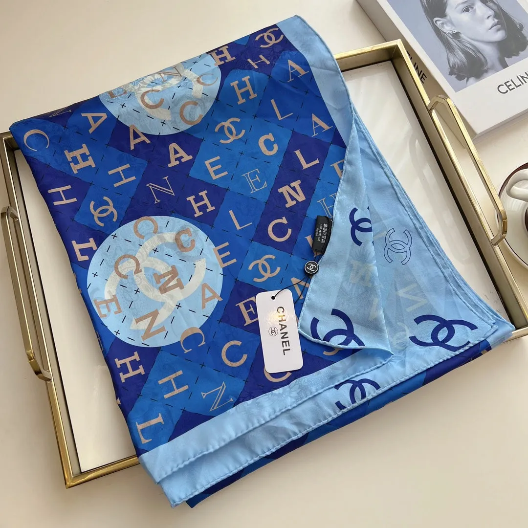 Fashion CC double-sided printed silk scarf