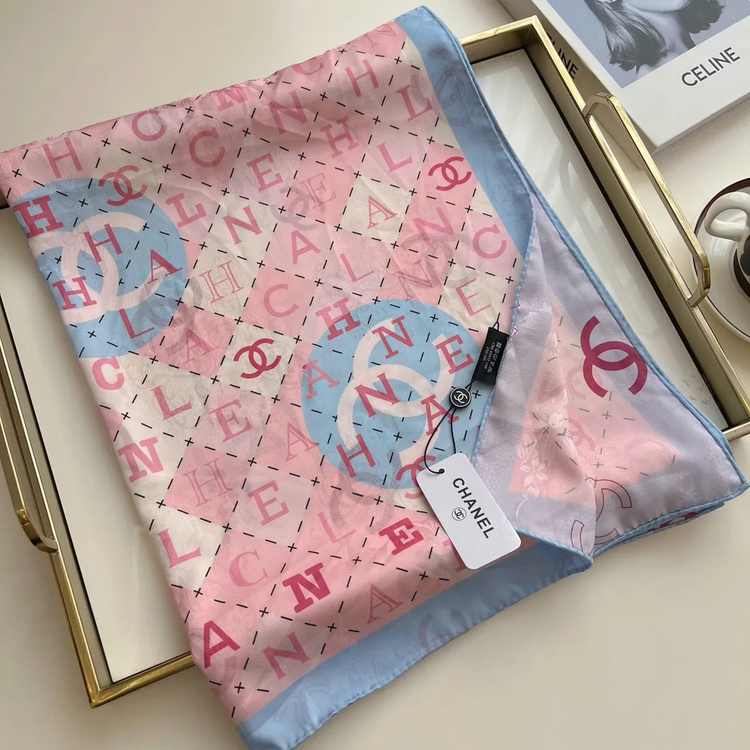 Fashion CC double-sided printed silk scarf