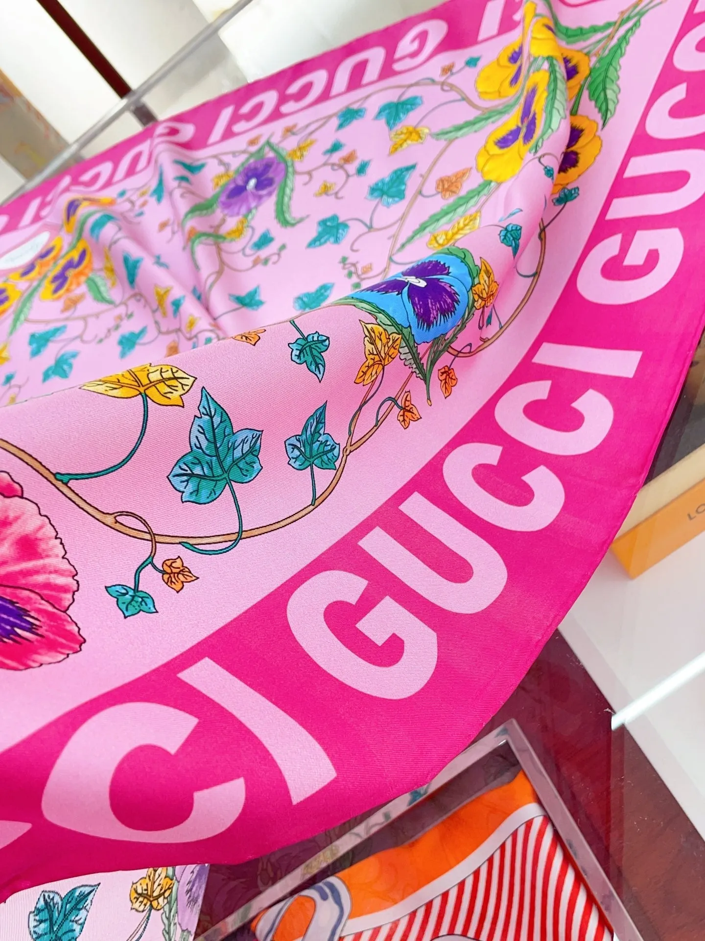 Fashion GG printed silk scarf
