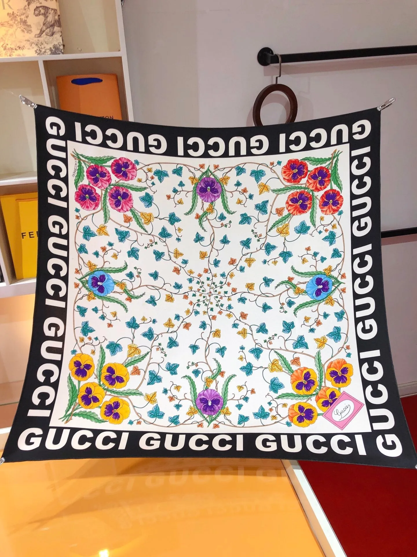 Fashion GG printed silk scarf