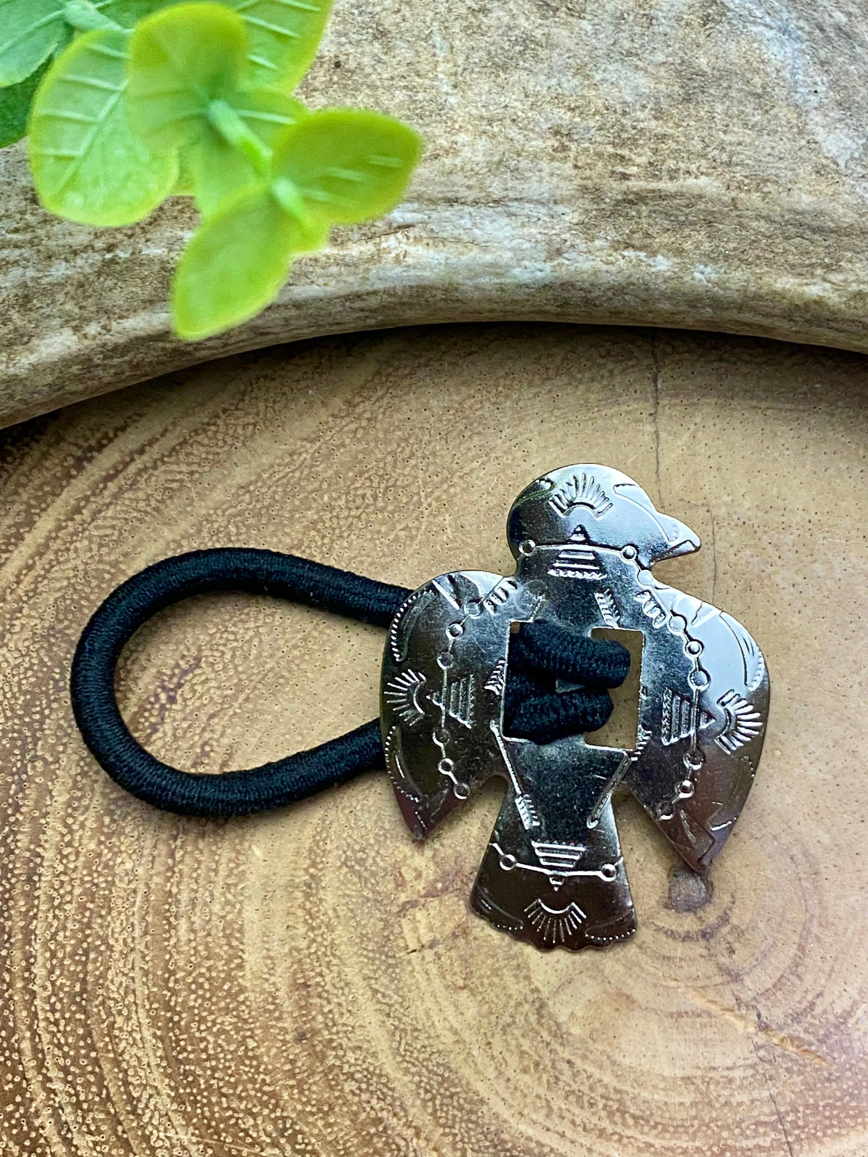 Fashion SiIver Thunderbird Hair Tie