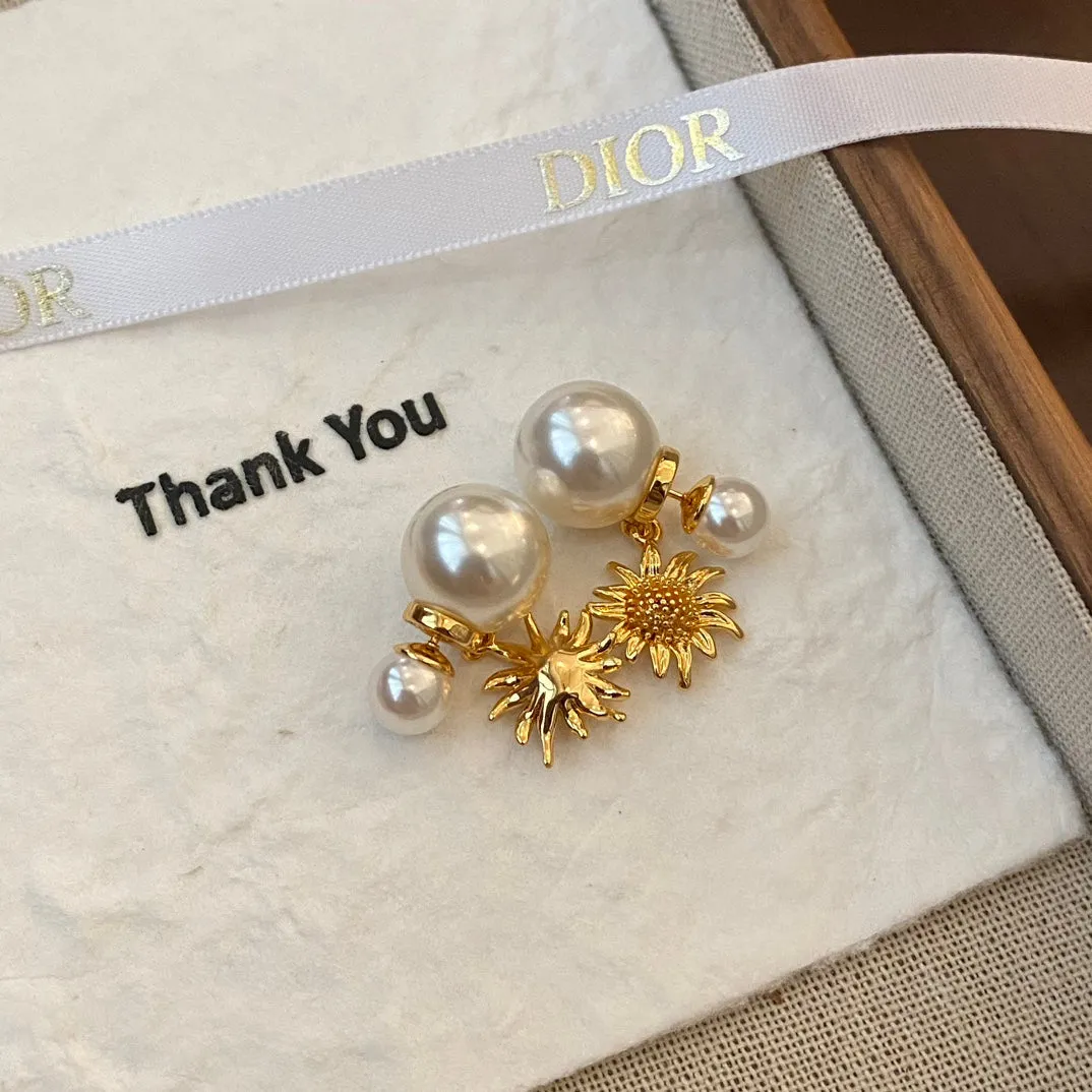 fashion sunflower size beads earrings