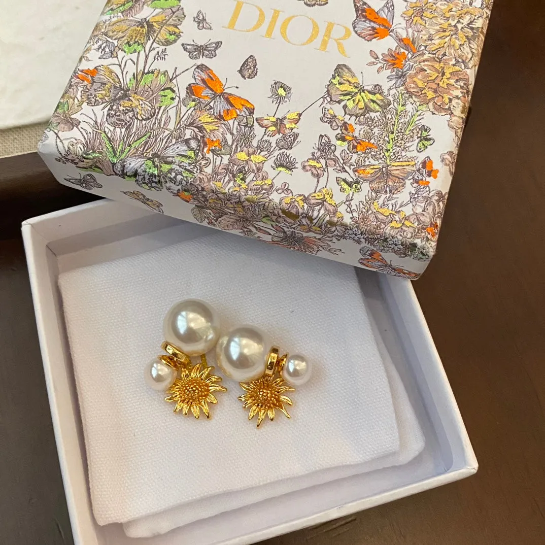 fashion sunflower size beads earrings