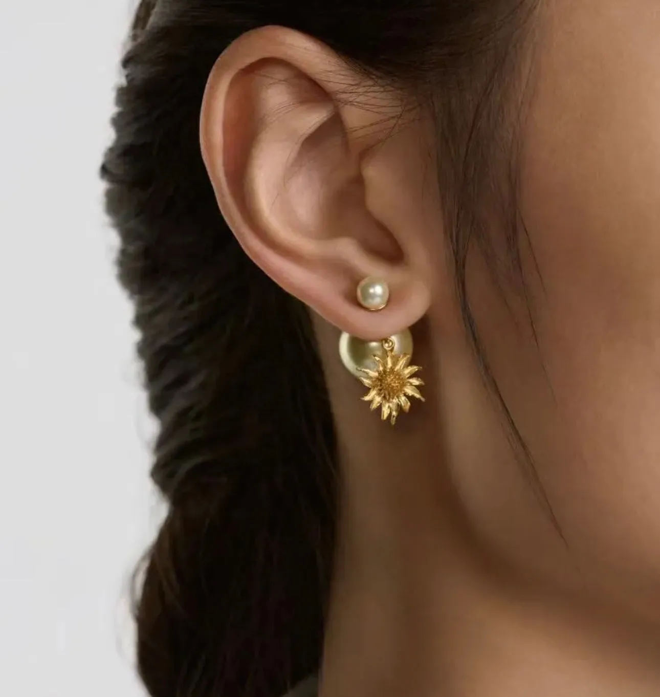 fashion sunflower size beads earrings