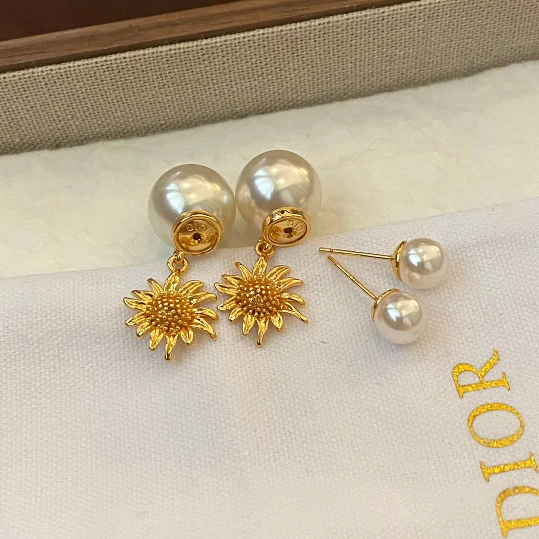fashion sunflower size beads earrings