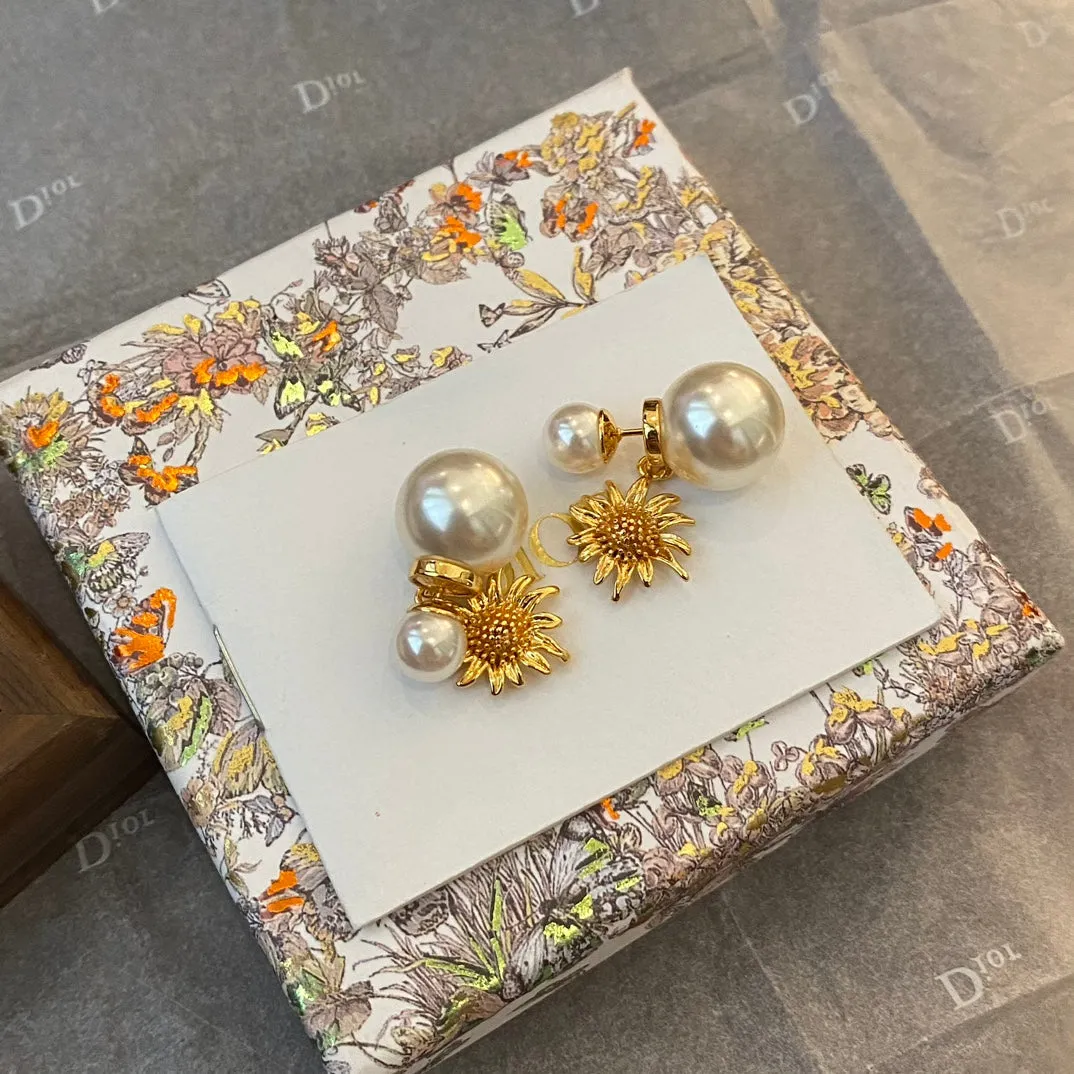 fashion sunflower size beads earrings