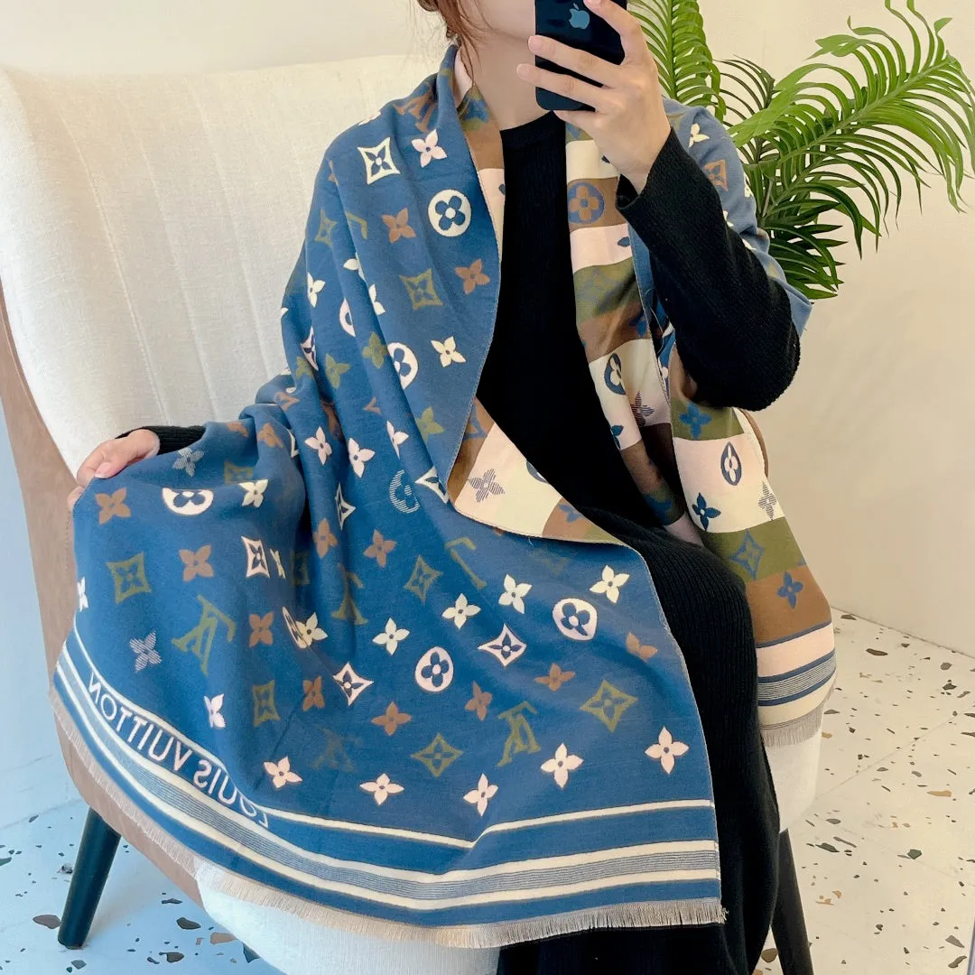 fashion two-color cashmere scarf