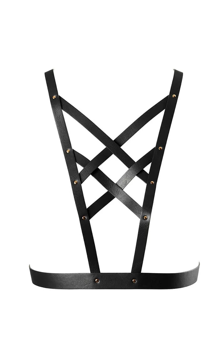 Faux leather Cross-Cleavage Harness