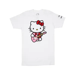 Fender Hello Kitty White Sleeve Hit Logo Tee, White, Small