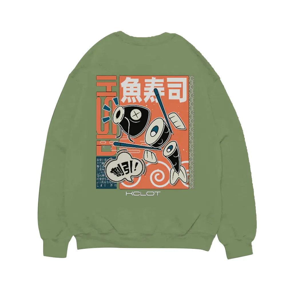 Fish Sushi Pattern Sweatshirt